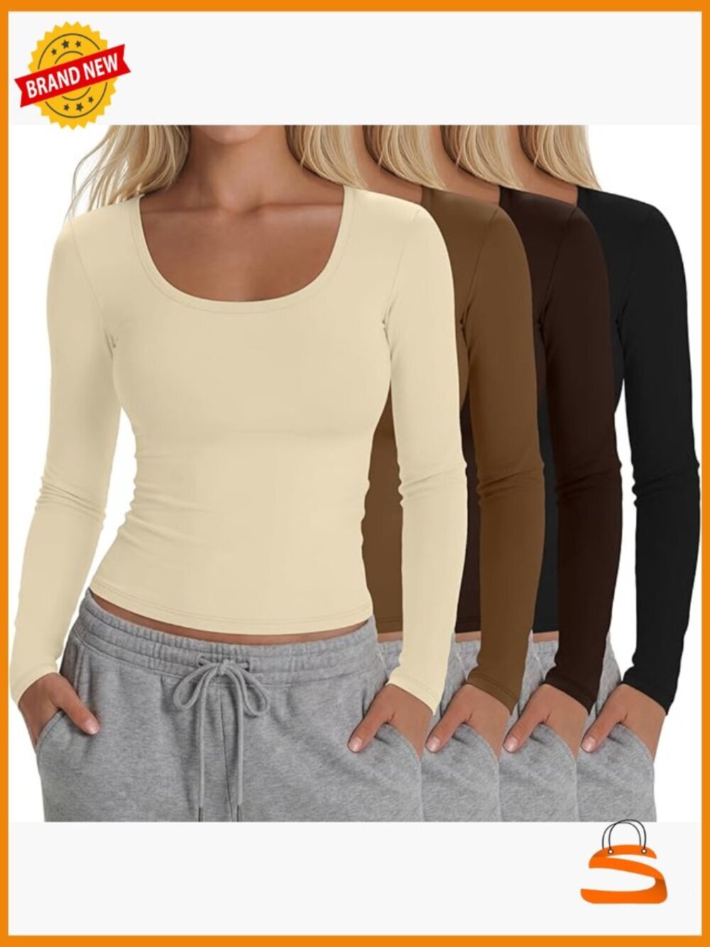 4 Pack Women's Compression Shirts Long Sleeve Yoga Top Athletic Base Layer